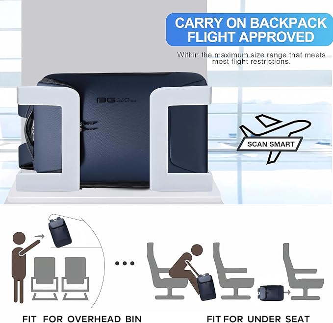 BANGE Laptop Backpack for 17.3Inch Notebook,Waterproof Travel Backpacks,High Tech Backpack with Water Bottle, Business Backpacks for Men and Women - Image 5