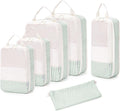 Narwey 6 Set Compression Packing Cubes for Travel Women Men, Travel Cubes for Carry On Suitcase, Durable Compression Luggage Organizer Bags by Narwey