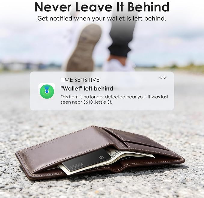 2-Pack Wallet Tracker Card Compatible with Apple Find My, 0.07in Slim Wallet Finder, IP68 Waterproof, Tracking Card for Wallet, Luggage Tag, Passport & Purse, Wireless Rechargeable - Image 7