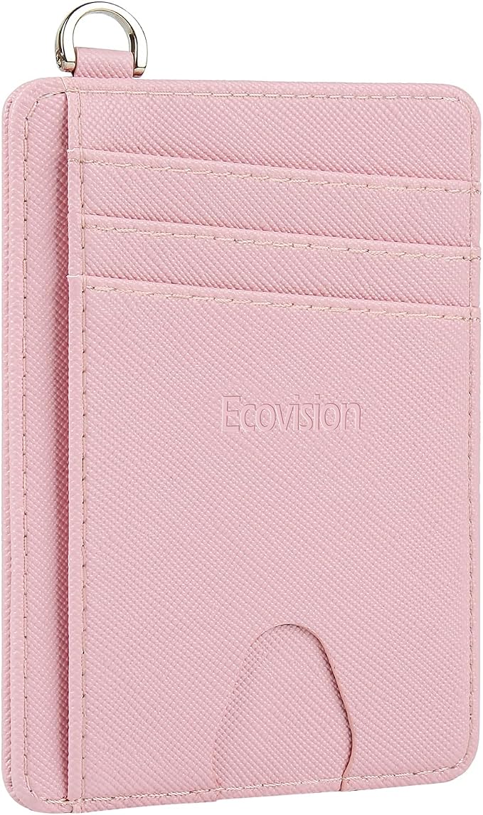 Slim Minimalist Front Pocket Wallet, RFID Blocking Credit Card Holder Wallet with Detachable D-Shackle for Men Women - Image 2