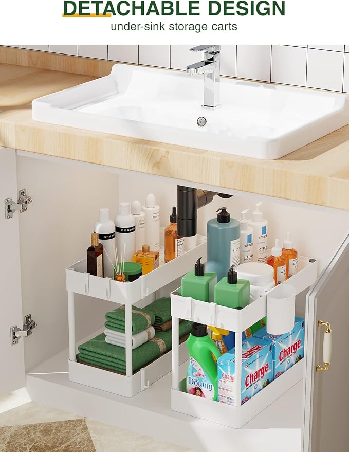 LEHOM Slim Rolling Storage Cart - 4 Tiers Bathroom Organizer Utility Cart | Slide Out Storage Shelves Mobile Shelving Unit for Kitchen, Bedroom, Office, Laundry Room, Small Narrow Spaces (7.1" W+White) - Image 7