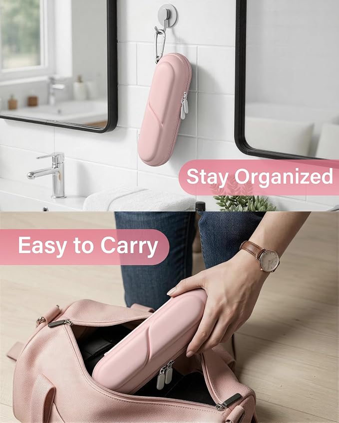ProCase Toothbrush Travel Case for Oral-B/Oral-B Pro 1000 1500 5000 7000 7500 6000 9600/Philips Sonicare 4100 5100 1100 6100 5300 Oral-B iO Electric Toothbrush Portable Hard Container -Pink - Image 5