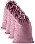 4 Pcs Shoe Bags for Travel, Dust Velvet Bags, Parfait Pink, 17.3x12.6 Inch | Washable & Reusable Travel Shoe Bags, Dustproof Shoe Bags with Drawstring Closure, Suitable for Travel, Home Storage by WelcometoFantasyLife