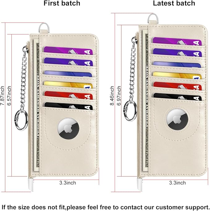 RFID Blocking Slim Credit Card Holder Wallet with Zipper Money Pocket & Keychain, Slim Airtag Wallet for Men Women - Image 2