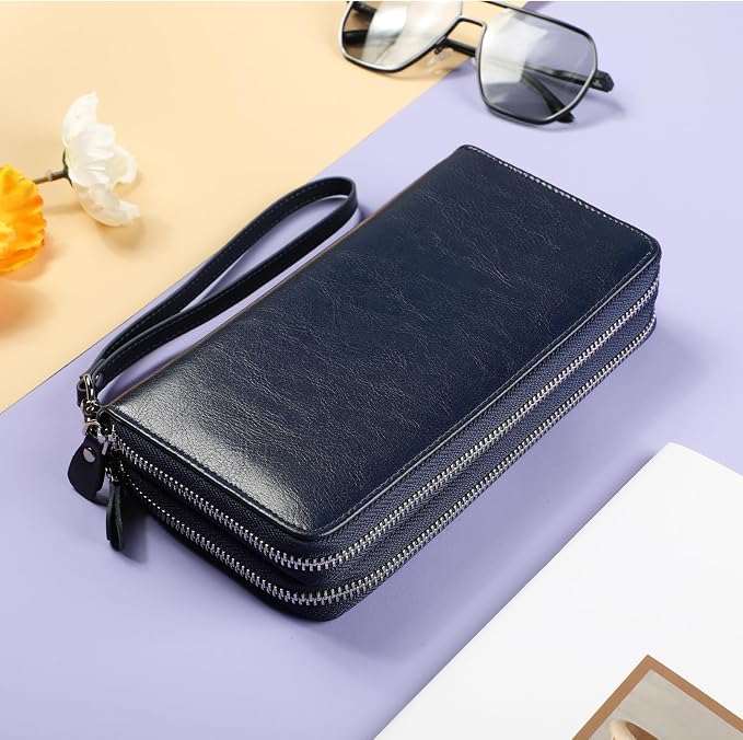 Small Compact Women Wallet RFID Blocking Genuine Leather Bifold Purse with ID Windows - Image 3