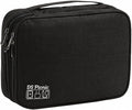 Electronic Organizer Travel Essentials Case, Waterproof Double Layer Cable Storage Pouch Bag for Charger, USB Cords, Power Bank, Phone Mouse SD Card Earphone Camera, Tablet (Up to 11 inch) by DS+Picnic