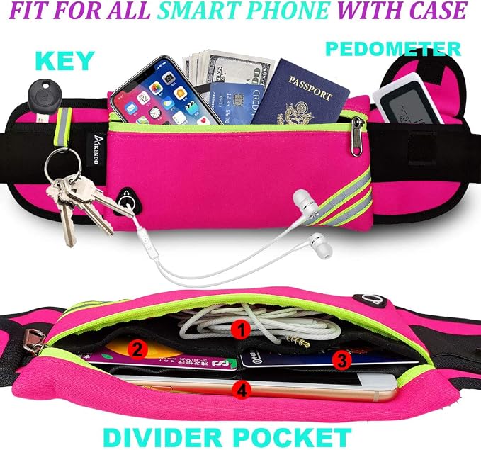 AIKENDO Women Fanny Pack Running Belt,Belt Bag Phone Holder | Water Resistant Wasit Pack Bag for Hiking Fitness,Phone Carrier,Running Gear, Lightweight, Soft Material - Image 3