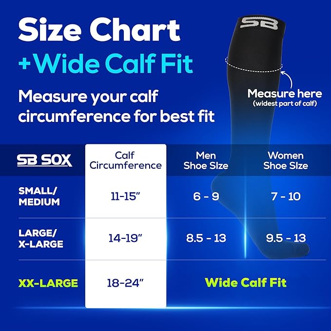 SB SOX Compression Socks for Men & Women (15-20mmHg) | Best Compression Socks for Flying, Medical, Sports, Wide Calf Fit, Pregnancy, and Daily Wear - Image 7