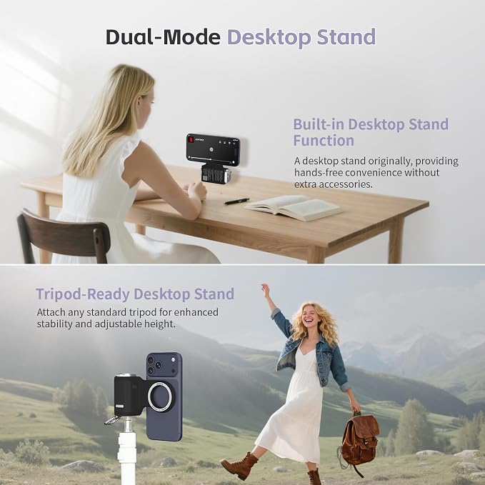 COMITOK MOCA iPhone 17 Pro Camera Grip No Need App for iOS26, Compatible iOS17 and iOS18, Fun Shot Magnetic Grip for Phone Native Camera with Anti-Drop Detachable Remote and Convenient Keychain Hook - Image 8