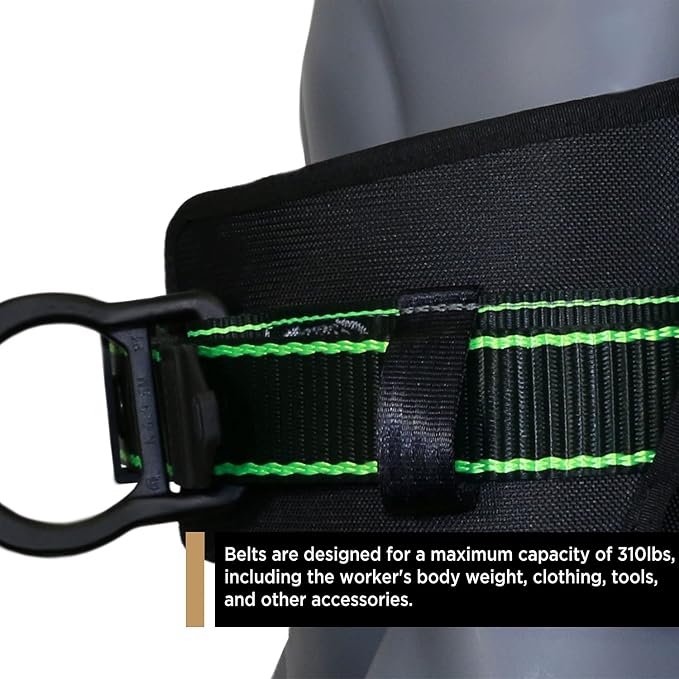 AFP Heavy-Duty 2 D-Ring Waist Body Belt w/Tongue Buckle Premium Stitching (OSHA/ANSI PPE) - Image 4