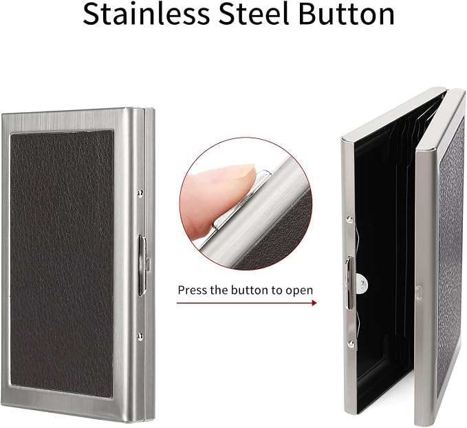 Credit Card Holder Wallet for Women Men Stainless Steel Metal Card Case RFID Blocking Business Card Protector Case with 6 Slots - Image 4
