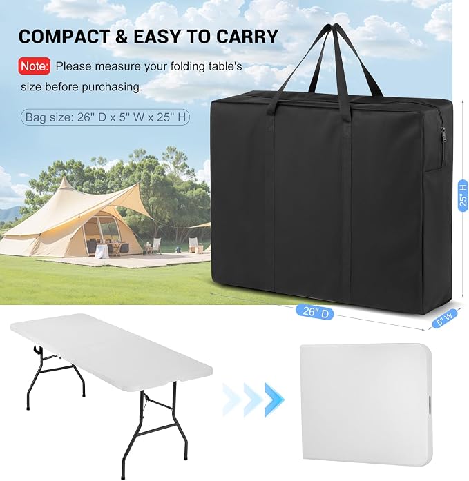 Folding Table Storage Bag 600D 37x4.5x30in Waterproof - Image 2
