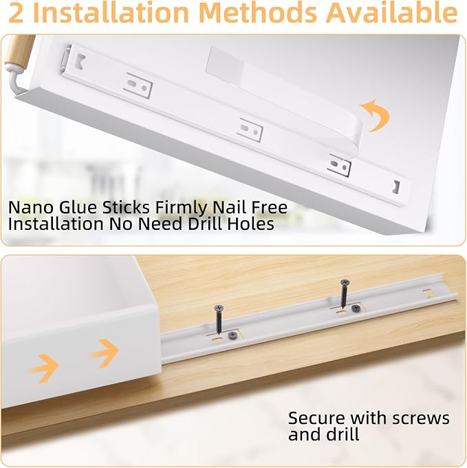 Pull Out Cabinet Organizer, 15.3'' Deep Expandable Slide Out Cabinet Organizer Fixed with Adhesive Nano Film, Slide Out Drawers Pull Out Tray for Cabinet in Kitchen, Pantry, Bathroom, White - Image 9