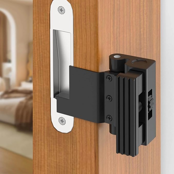 Upgraded Portable Door Lock for Travel & Home - No Drill Adjustable Security Lock for Inward Swing Doors, Fits Apartments & Hotels, Withstands 800lbs Force (1, Black - Portable) by Unknown