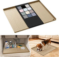 URMONA Waterproof Silicone Under Sink Mat 22'' x 19'' Shelf Liner for Kitchen and Bathroom, Cabinet and Counter Protector, Storage and Organizers, Litter Mat, Pet Cat Puppy Essentials(Khaki) by URMONA
