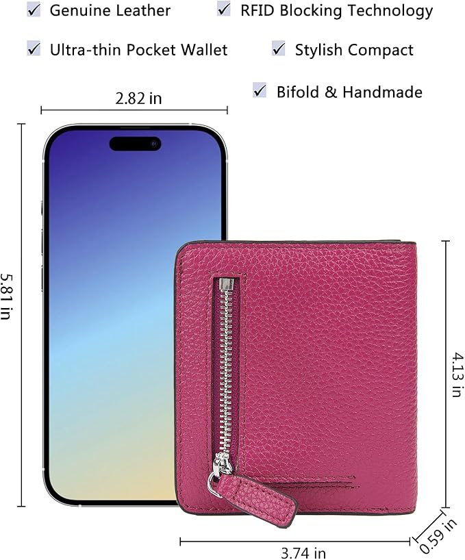 Small Leather Wallet for Women, Ladies Credit Card Holder RFID Blocking Women's Mini Bifold Pocket Purse - Image 5