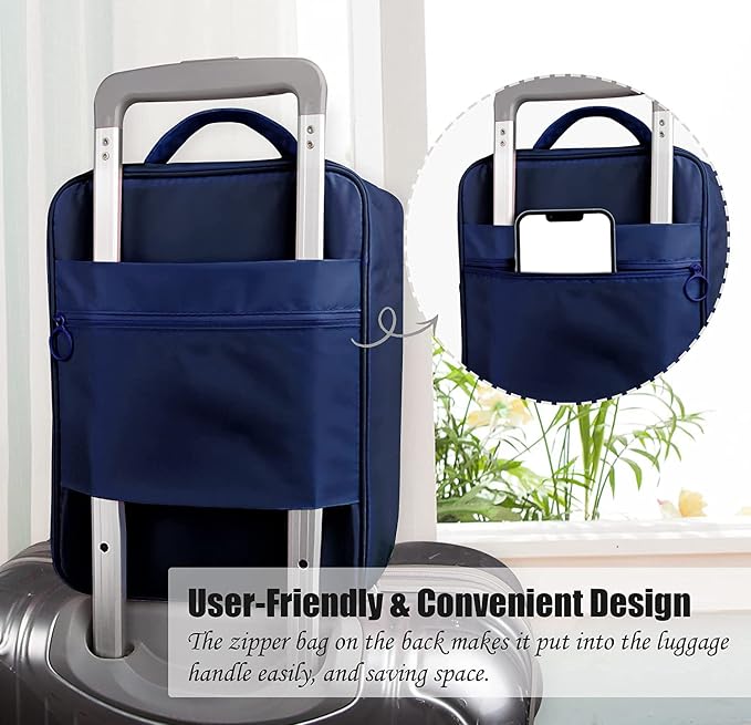 Travel Shoe Bag Waterproof Shoe Organizer Bag Holds 3 Pair of Shoes Shoe Packing Cube for Suitcase Travel and Daily Use Storage Pouch with Handle (Navy Blue) - Image 4