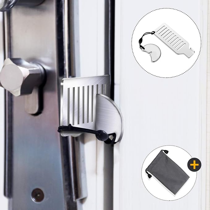 Portable Door Lock for Travel - Improved Travel Hotel Door Lock Apartment Security Device Door Jammer ozozo - Image 2