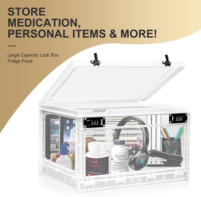 Lalifebuss Large Lock Box for Personal Items, 24 Litre Combination Lockable Storage Box for Office Locker/School/Medicine/Snacks/Phone Jail/Electronic/Home - Image 6
