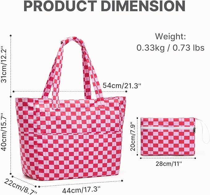G4Free Large Beach Bag Waterproof Sandproof, Zipper Pool Tote for Women | XL Large Capacity, with Wet Compartment, Foldable Packable with A Pouch, for Swim Travel Grocery - Image 5