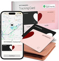 SPOTMINDERS Apple MFi Certified Wallet Tracker 2-Pack Black & Pink (iOS Only) Travel Pack for Couples 0.07in Works with Apple Find My Rechargeable Tracking Card Slim Item Finder for Luggage, Passport by Spotminders