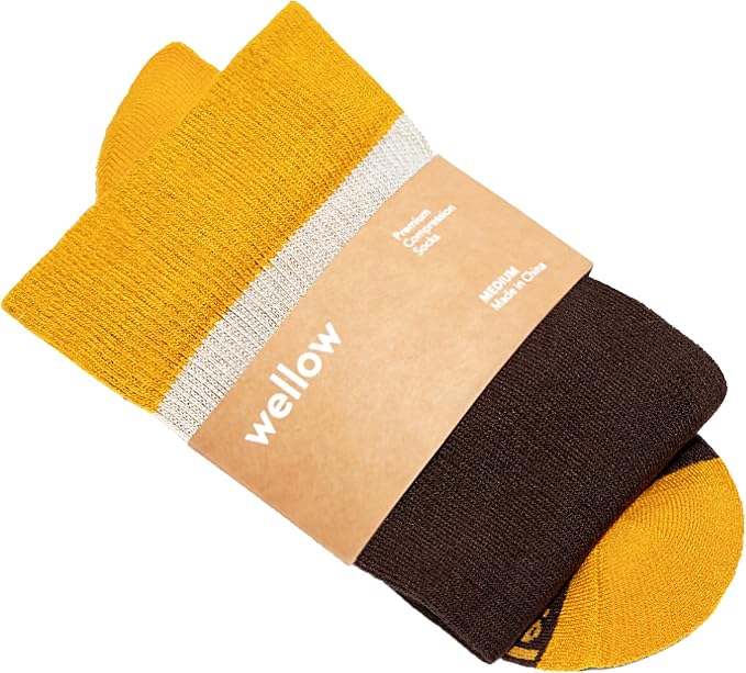 Wellow Knee High Compression Socks for Men & Women, 18–25 mmHg, Bamboo Viscose, Swelling Relief by WellowCompressionSocks