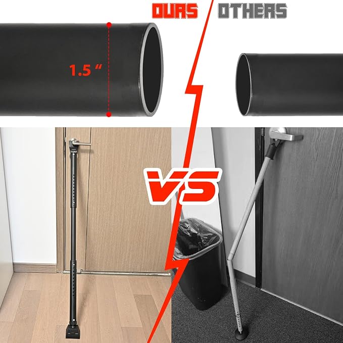 Door Security Bar Adjustable Door Jammer Door Stopper | Sliding Door Security Bar Barricad 2 in 1 Heavy Duty Window Security for Home Patio Door Apartment Travel Hotel Dorm - Image 4