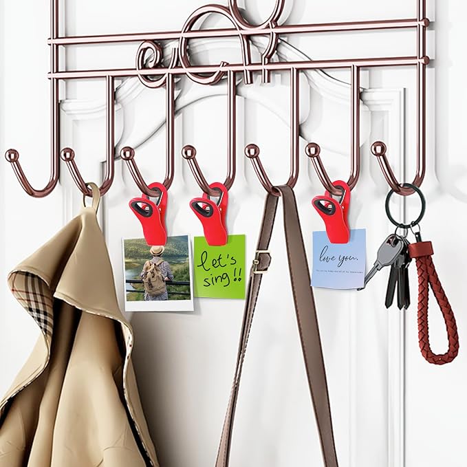 12 Pack Chip Clips, Magnetic Clips for Chips and Other Food Bags | Chip Clips Heavy Duty for Kitchen Food, Snack, Fridge, Office, Cloth Pins, with Airtight Seal Grip, Strong Hold Design, Red - Image 6