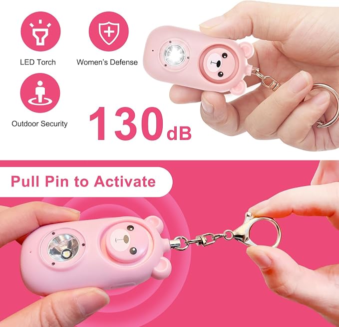 Personal Alarm for Women – 130dB Loud Rechargeable with Led Strobe Light, Self Defense Safety Alarm Keychain for Kids Elderly, Safe Sound Emergency Siren in Danger - Image 2