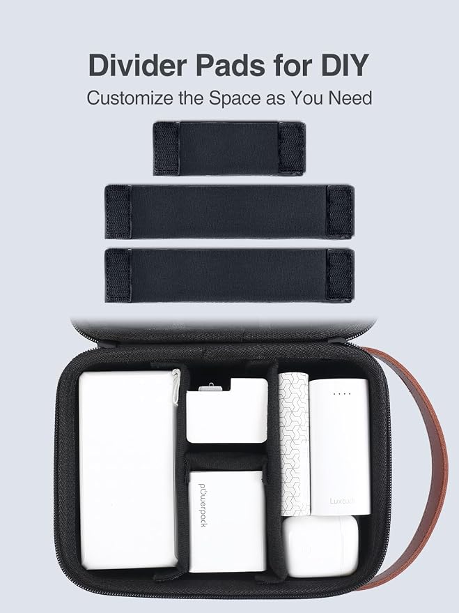 Electronics Organizer Travel Case for Chargers and Cords | Double Layer Tech Bag, Travel Essentials for Chargers/Mouse/USB Drives/SD Cards, Hard and Portable, Tech Gifts - Image 6