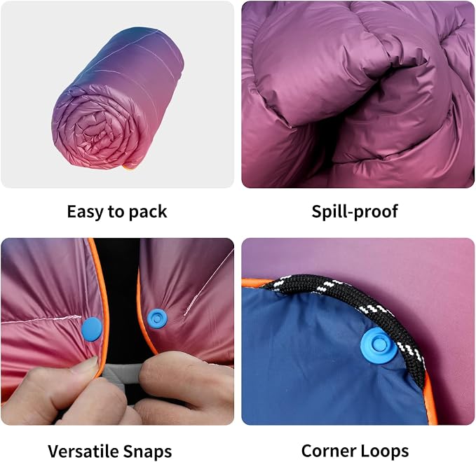 Camping Blanket,MINI Puffy Blanket Lightweight Windproof Water Resistant for Outdoors,Hiking,Beach,Car,Picnic,Stadium - Image 5