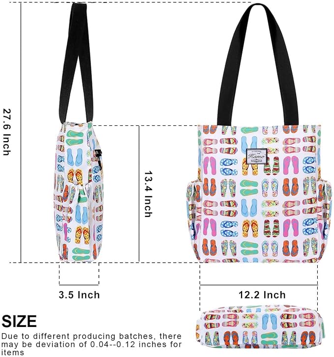 KAMO Floral Tote Bag - Waterproof Lightweight Handbags Travel Shoulder Bag for Hiking Yoga Gym Swimming Travel Beach - Image 3