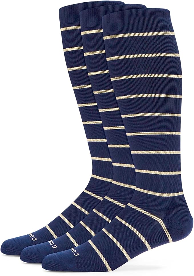 Nylon Knee High Socks - 15-20mmHg Graduated Compression Socks - Soft & Breathable Support Unisex Socks by Comrad