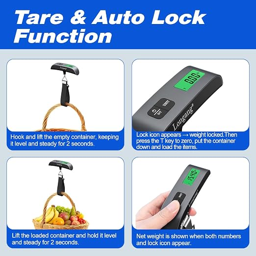 Digital Hanging Luggage Scale with Backlit for Travel, Portable Handheld Suitcase Weight Scale with Hook, 110 Pounds, Battery Included - Image 5