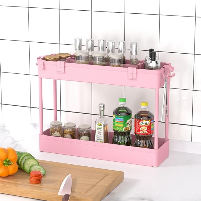 Slim Storage Cart 3 Tier,Bathroom Organizer Rolling Utility,Mobile Shelving Unit Slide Out for Office, Kitchen, Laundry Room & Narrow Places,Pink - Image 6
