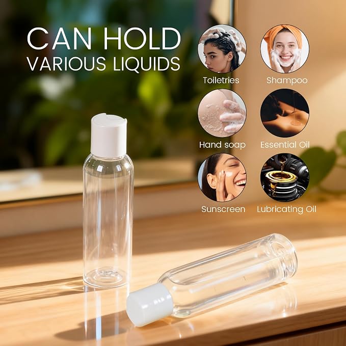 TRENDBOX 120ml / 4oz Transparent Plastic Bottle with Secure Flip Cap, Leak-Proof Travel Container for Shampoo, Lotion, Liquid Soap Refill — DIY Travel Kit (12-Pack) - Image 7