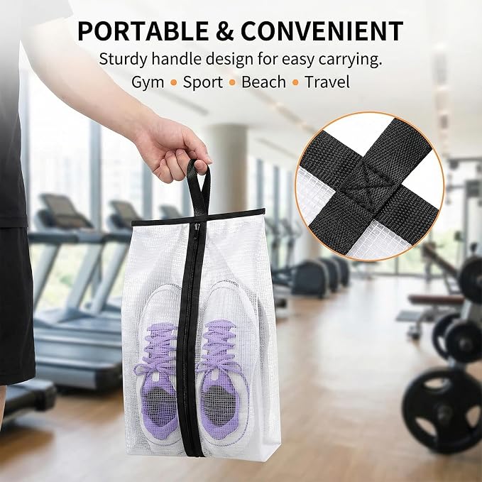 12 Pcs Shoe Bags for Travel, Waterproof Travel Shoe Bag with Zipper & Handle Portable Shoe Storage Bag Portable Boots Organizer for Men Women - Image 4