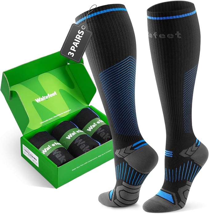 Compression Socks for Men Women 3 Pairs, Compression Stockings, Fragrance Flight Socks for Nurse,Pregnancy,Travelling, Runing, Circulation by Wakefeet