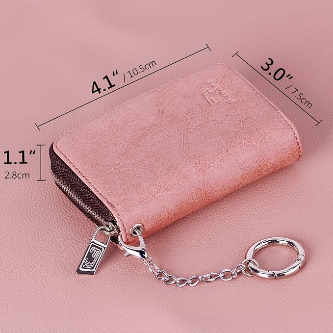 FurArt Zipper Wallet Women RFID Credit Card Holder keychain Wallet | ID Window RFID Blocking Compact Small business 15/16 slots - Image 6