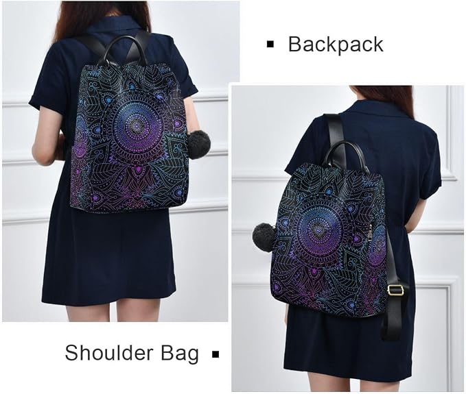 ALAZA Boho Mandala Ethnic Bohemian Backpack Purse for Women Anti Theft Fashion Back Pack Shoulder Bag - Image 7
