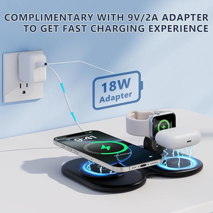 2026 Traveling Portable Wireless Mag-Safe Fast Charging Station | Magnetic 3 in 1 Charger for iPhone 17 16 15 14 13 12 Pro Max Plus,Apple Watch Series & Air pods 4 3 2 Pro-Gifts for Family - Image 5