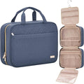 NISHEL Travel Toiletry Bag for women, Portable Hanging makeup Organizer | for Travel-Sized Shampoo, Conditioner, Brushes Set, makeup Accessories, Large Size, Aegean-Blue by NISHEL