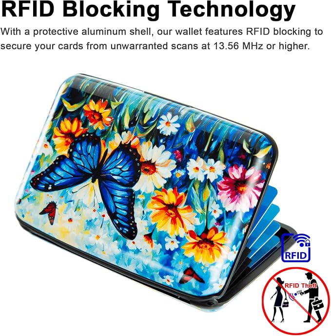 Credit Card Holder Small RFID Blocking Wallet Business Metal Slim Mini Aluminum Hard Case for Women Men - Image 2