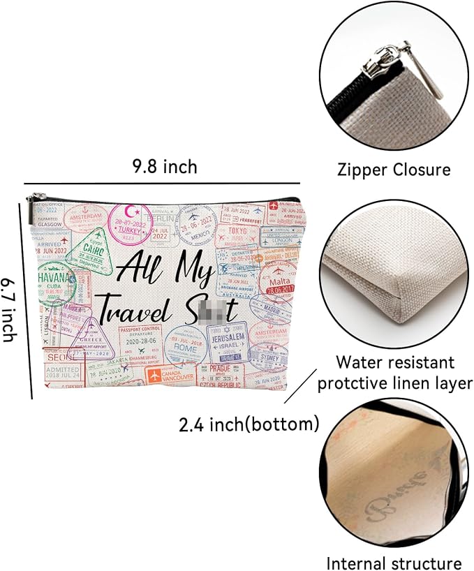 ZUYUROU Travel Airplane Essentials Cosmetic Bag for Packing and Luggage Organizer Gift Flight Attendant Travel Agent Lovers Gift Traveler Toilerty Bag - Image 4