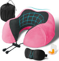 Travel Pillow, Memory Foam Neck Pillow for Traveling, U Shape Neck Pillow Airplane Portable Flight Pillow Travel Kit with 5D Contoured Eye Masks and Earplug for Plane Train Car Home Office by Unknown