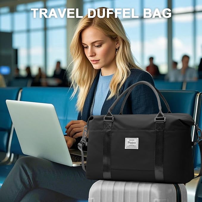 Travel Duffel Bag, Sports Tote Gym Bag, Shoulder Weekender Overnight Bag for Women - Image 3