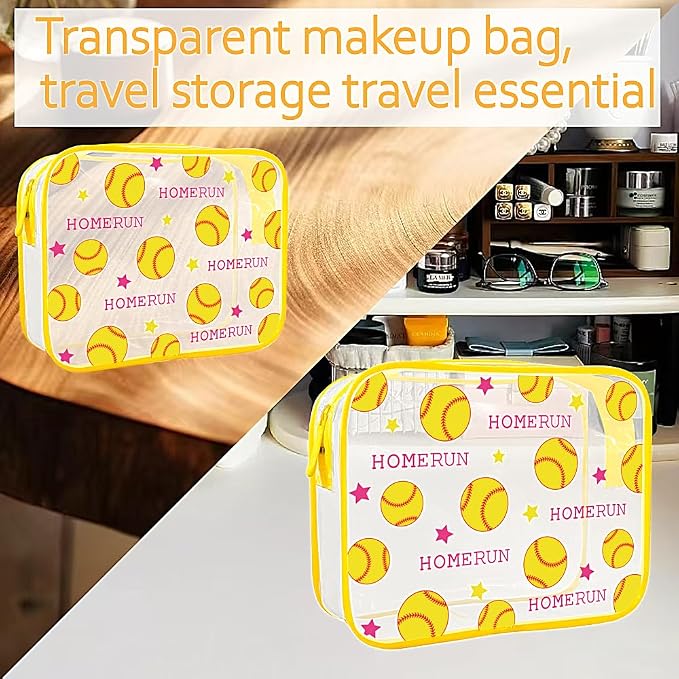 TSA Approved Toiletry Bag-2Pack,Clear Makeup Bags | Clear Travel Bags for Toiletries, Carry on Airport Airline Compliant Bag,Baseball - Image 3