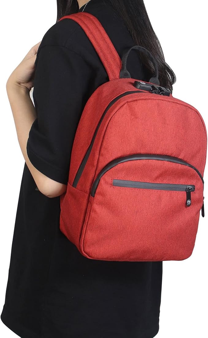 FIREDOG Mini Smell Proof Backpack with Lock, Smell Proof Bag for Men Women Travel (Red) - Image 5