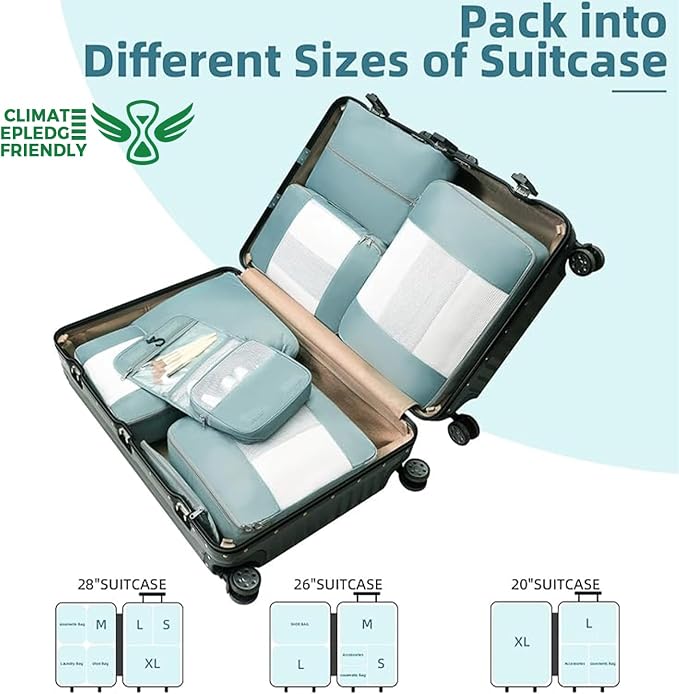 BAGAIL 6 Set/8 Set/10 Set Packing Cubes Various Sizes Packing Organizer for Travel Accessories Luggage Carry On Suitcase - Image 7