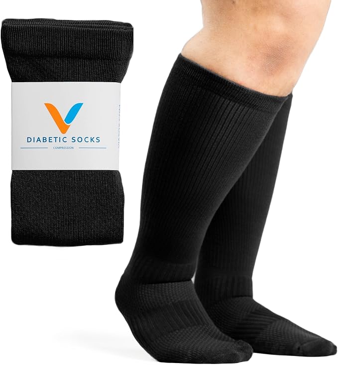 Viasox Compression Socks for Women and Men, Knee High Socks 12-15 mmhg Circulation Support for Flight, Travel by Viasox